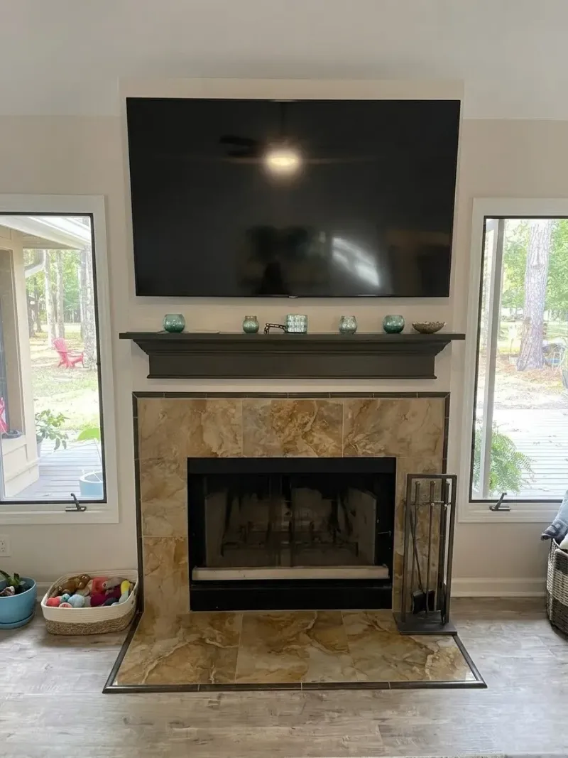 Fireplace before fixtures and accessories installation